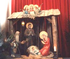 Foto der Krippe am Seitenaltar in Heiligste Dreifaltigkeit