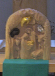 Foto der kleinen Krippe in Maria und Martha Gemeindezentrum