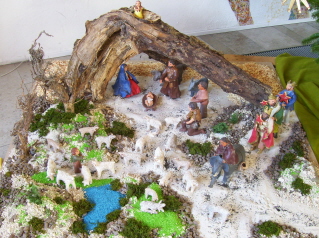 Foto der Krippe in der Stephanuskirche im Univiertel