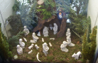Foto der kleinen Krippe in St. Pius in Ingolstadt