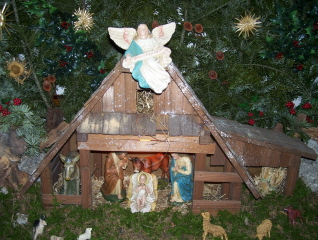 Foto der Krippe in der Spitalkirche in Aichach