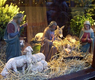Foto der Krippe auf dem Christkindlesmarkt in Karlsruhe