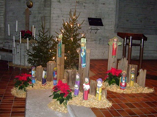 Foto der Krippe in St. Thomas Morus in Neus&auml;&szlig;