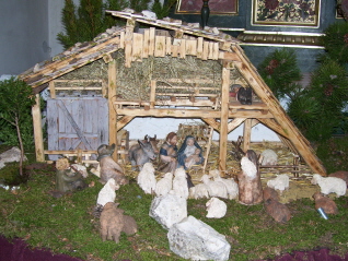 Foto der linken Krippe in St. Felizitas in Bobingen