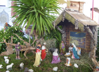 Foto der Krippe in der Kirche Zur Schmerzhaften Muttergottes in Klimmach
