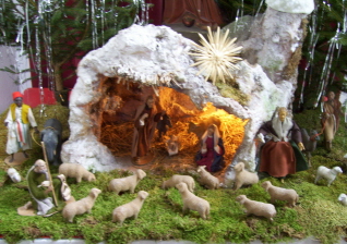 Foto der Krippe in St. Johannes Evangelist in Syrgenstein