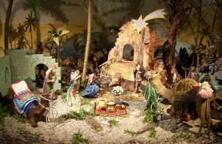 Foto der Krippe in der Allerheiligenkirche in M&uuml;nchen-Schwabing