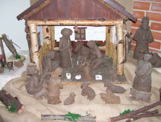 Foto der Krippe in der Kreuz-Christi-Kirche in Wei&szlig;enhorn